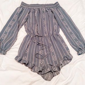 Blue & White Romper